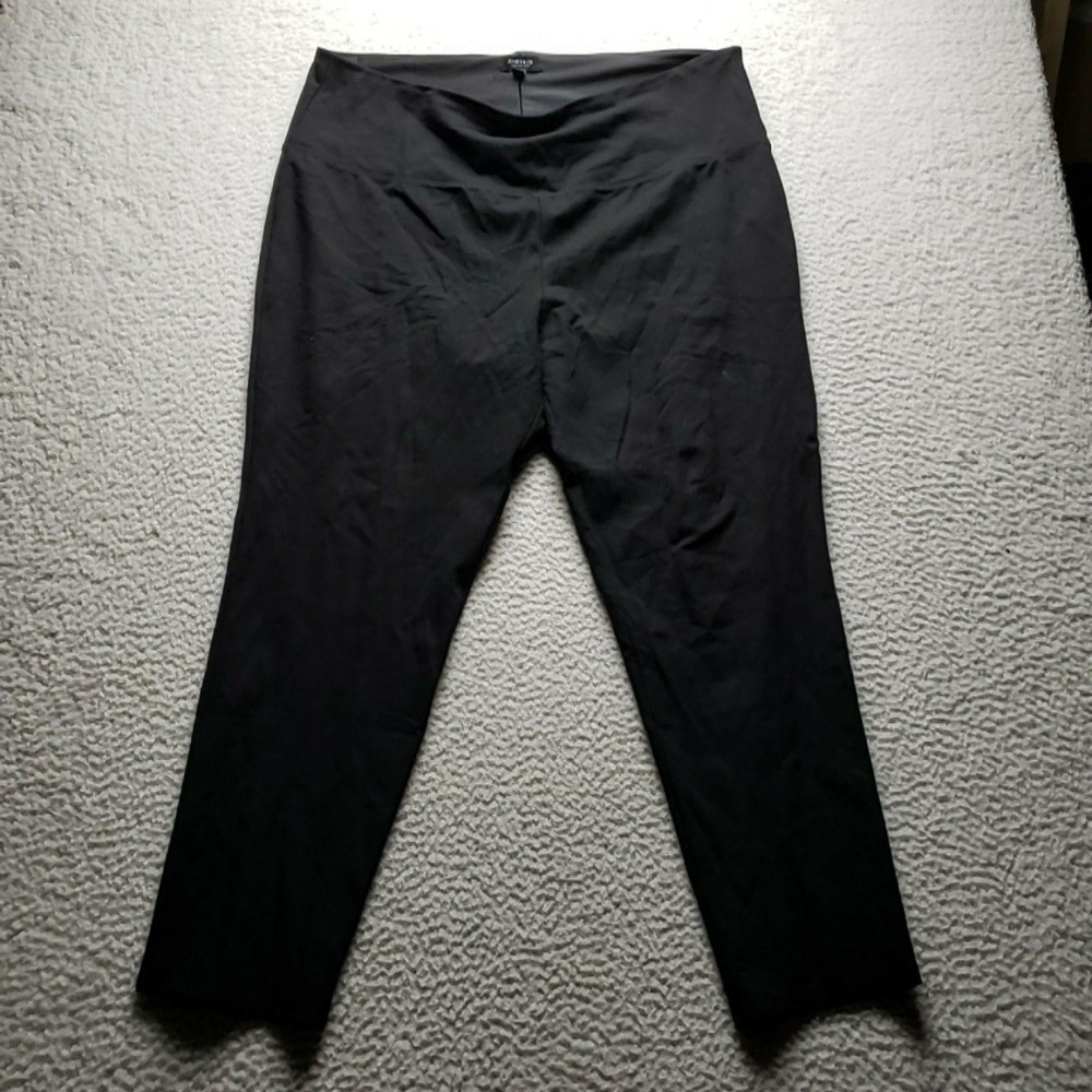 Jones New York Leggings Womens Plus 3X Black Solid Ankle Elastic Waist Stretch